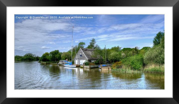 The River Waveney Suffolk Framed Mounted Print by Diana Mower