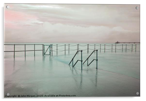 Swimmers steps. Acrylic by John Morgan