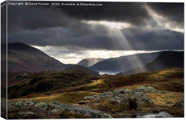 Clearing Storm, Lake District, Cumbria UK.   Canvas Print by David Forster
