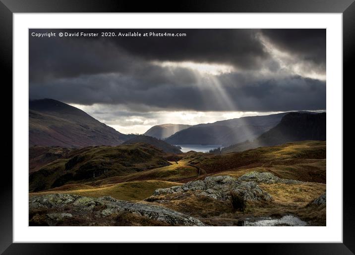 Clearing Storm, Lake District, Cumbria UK.   Framed Mounted Print by David Forster