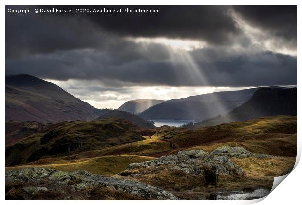 Clearing Storm, Lake District, Cumbria UK.   Print by David Forster