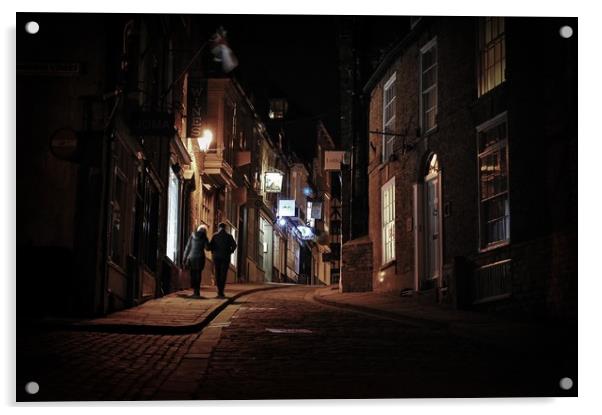 A walk at Night  Acrylic by Jon Fixter