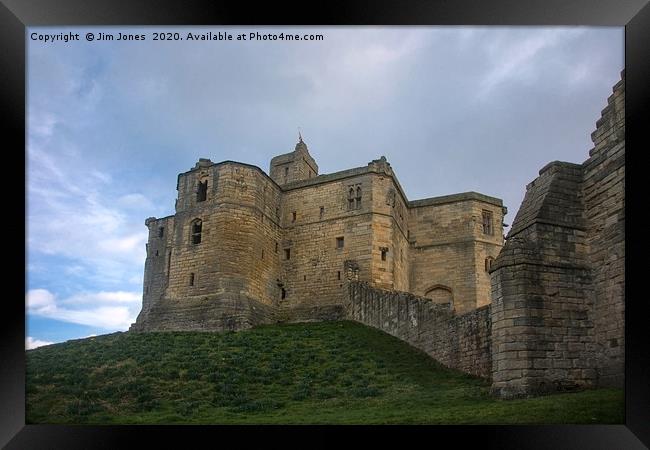 Warkworth Castle Battlements and Keep Framed Print by Jim Jones