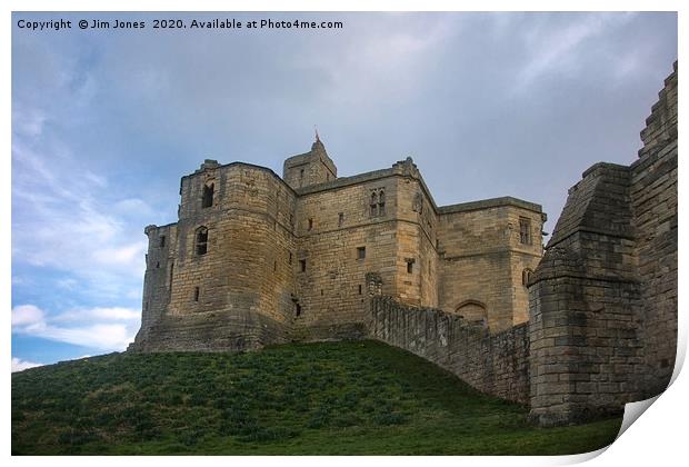 Warkworth Castle Battlements and Keep Print by Jim Jones