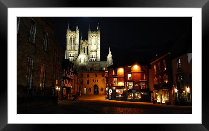 Lincoln Cathedral at Night Framed Mounted Print by Jon Fixter