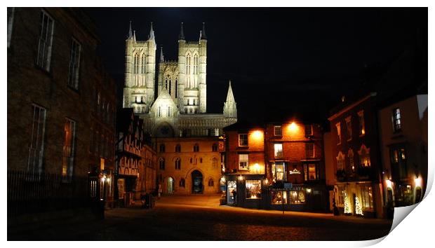 Lincoln Cathedral at Night Print by Jon Fixter