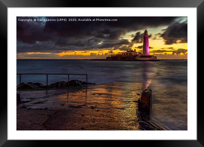 St. Mary's Lighthouse Framed Mounted Print by David Lewins (LRPS)
