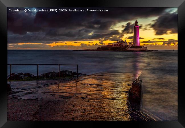 St. Mary's Lighthouse Framed Print by David Lewins (LRPS)