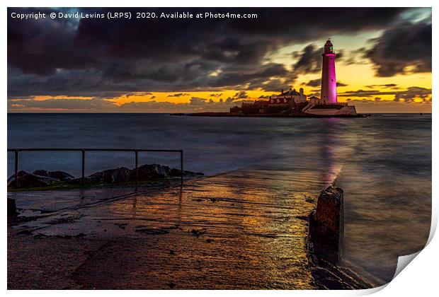 St. Mary's Lighthouse Print by David Lewins (LRPS)