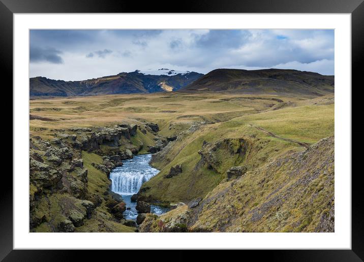 Iceland hiking the Fimmvörðuháls trail Eyjafjallaj Framed Mounted Print by Greg Marshall