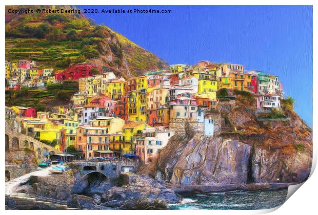 Manarola Cinque Terre Italy Print by Robert Deering