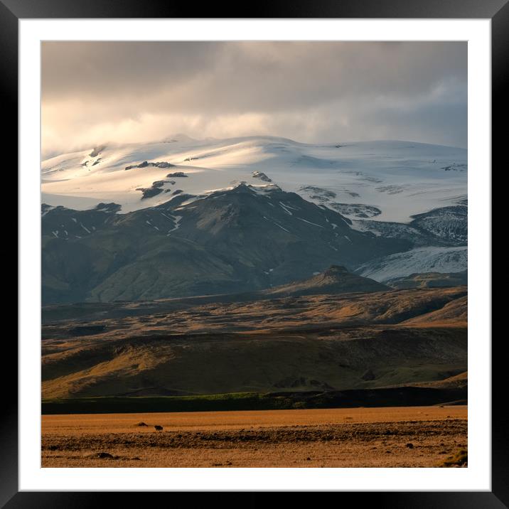 View of Eyjafjallajökull volcano Iceland Framed Mounted Print by Greg Marshall