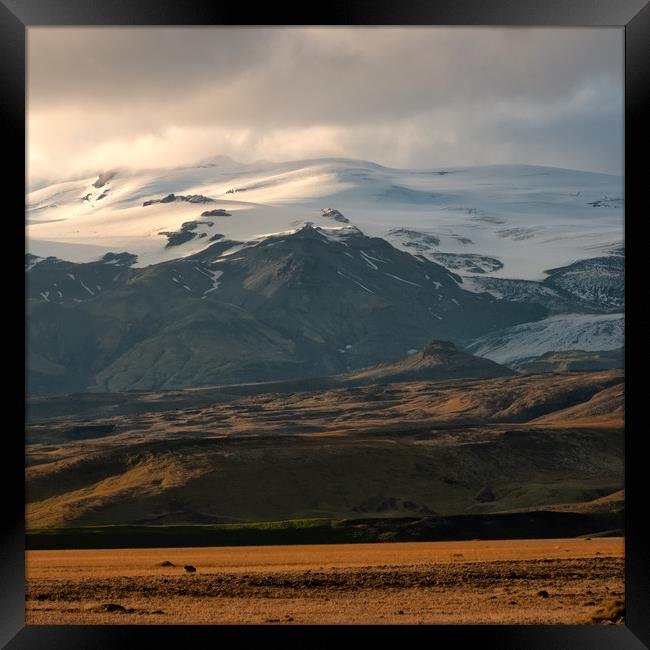 View of Eyjafjallajökull volcano Iceland Framed Print by Greg Marshall