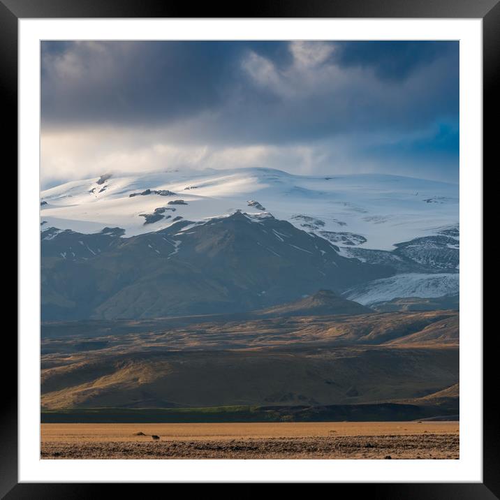 View of Eyjafjallajökull Ice Cap Iceland Framed Mounted Print by Greg Marshall