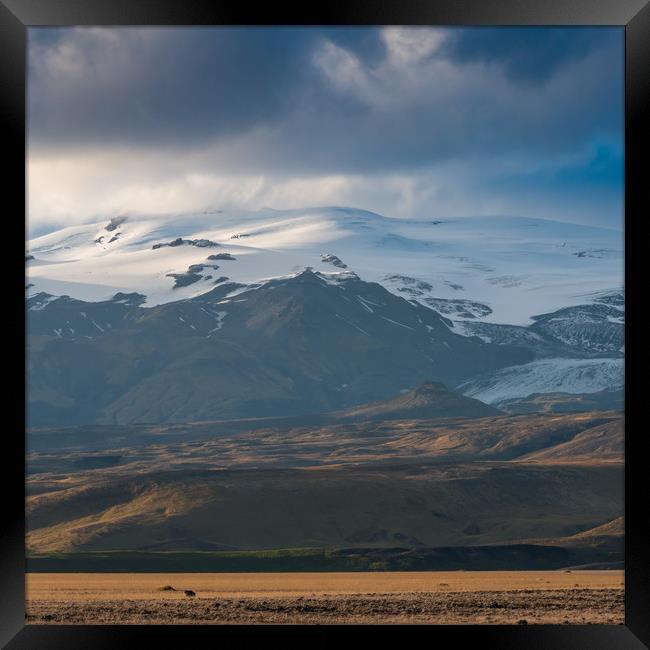 View of Eyjafjallajökull Ice Cap Iceland Framed Print by Greg Marshall