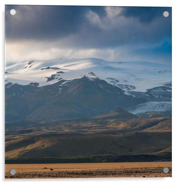 View of Eyjafjallajökull Ice Cap Iceland Acrylic by Greg Marshall