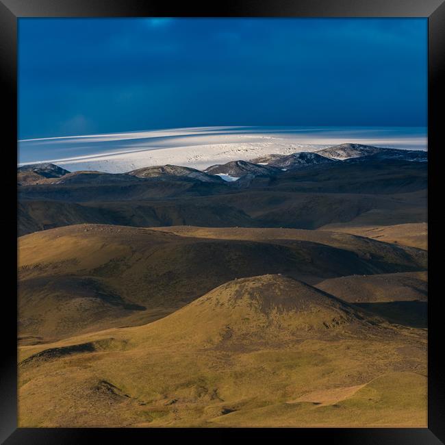 Icelandic snow caps near Katla Volcano Framed Print by Greg Marshall