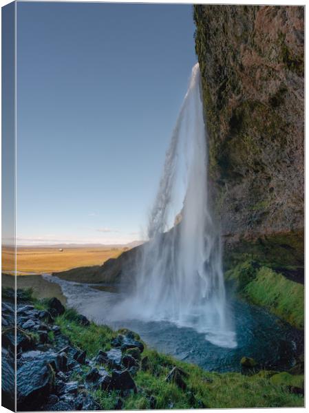 Seljalandsfoss waterfall Iceland Canvas Print by Greg Marshall