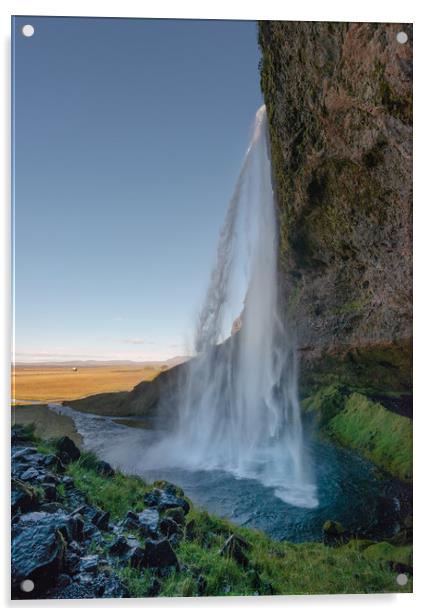 Seljalandsfoss waterfall Iceland Acrylic by Greg Marshall