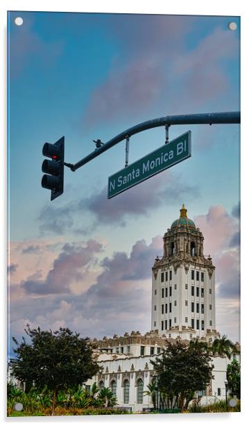 Beverly Hills City Hall from Santa Monica Blvd Acrylic by Darryl Brooks