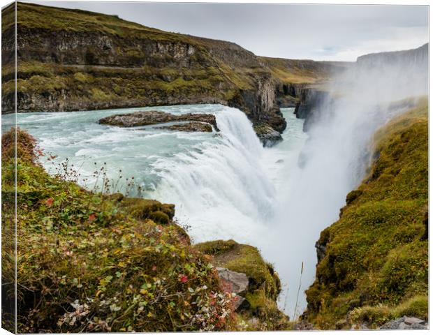 Gullfoss waterfall Iceland Canvas Print by Greg Marshall