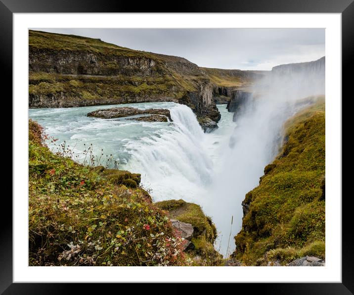 Gullfoss waterfall Iceland Framed Mounted Print by Greg Marshall