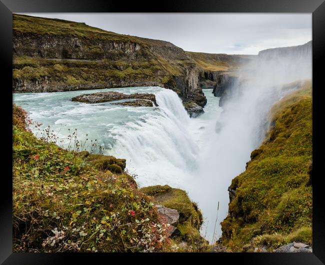 Gullfoss waterfall Iceland Framed Print by Greg Marshall