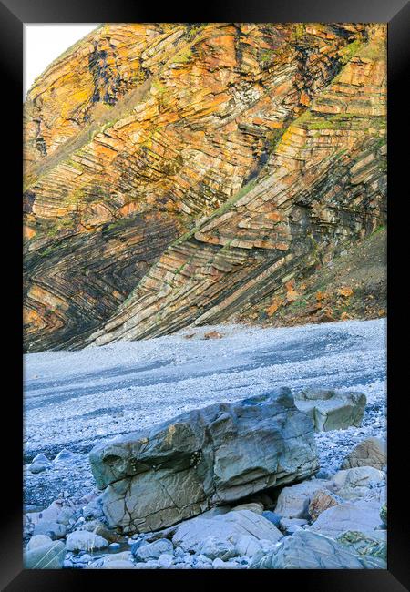 Rocky Shoreline Framed Print by Dave Bell