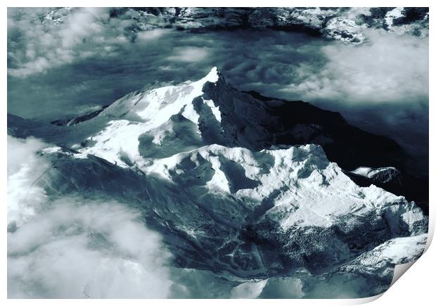 Lofty Vantage of Piz Bernina Print by Andy Armitage