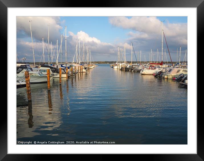 Sailing Boats in Mariehamn Harbour, Aland Framed Mounted Print by Angela Cottingham