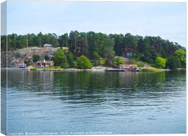 Island in the Stockholm Archipelago Canvas Print by Angela Cottingham