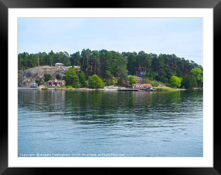 Island in the Stockholm Archipelago Framed Mounted Print by Angela Cottingham