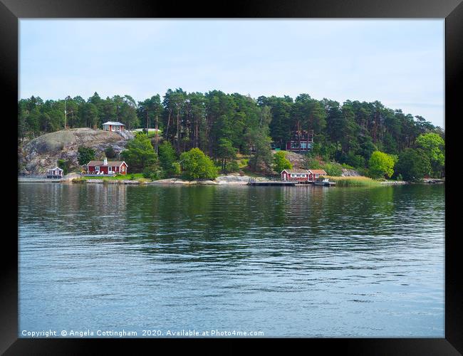 Island in the Stockholm Archipelago Framed Print by Angela Cottingham