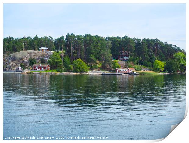 Island in the Stockholm Archipelago Print by Angela Cottingham