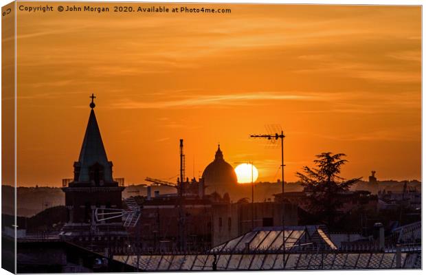 Sunset over the Vatican. Canvas Print by John Morgan