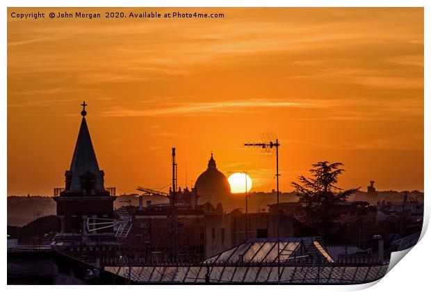 Sunset over the Vatican. Print by John Morgan