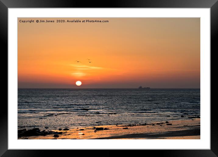 February sunrise over the North Sea Framed Mounted Print by Jim Jones
