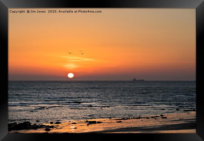 February sunrise over the North Sea Framed Print by Jim Jones