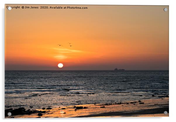 February sunrise over the North Sea Acrylic by Jim Jones