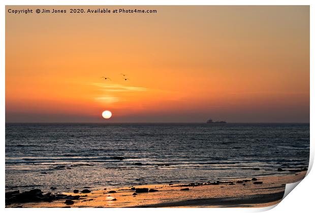 February sunrise over the North Sea Print by Jim Jones