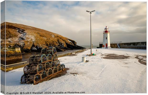 Lybster Lighthouse Canvas Print by Scott K Marshall