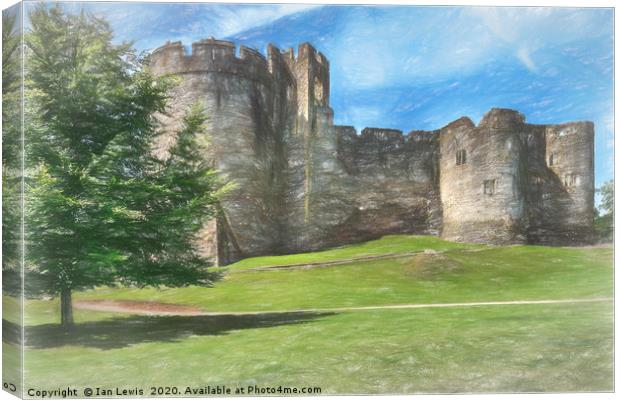 Chepstow Castle Towers Art Canvas Print by Ian Lewis