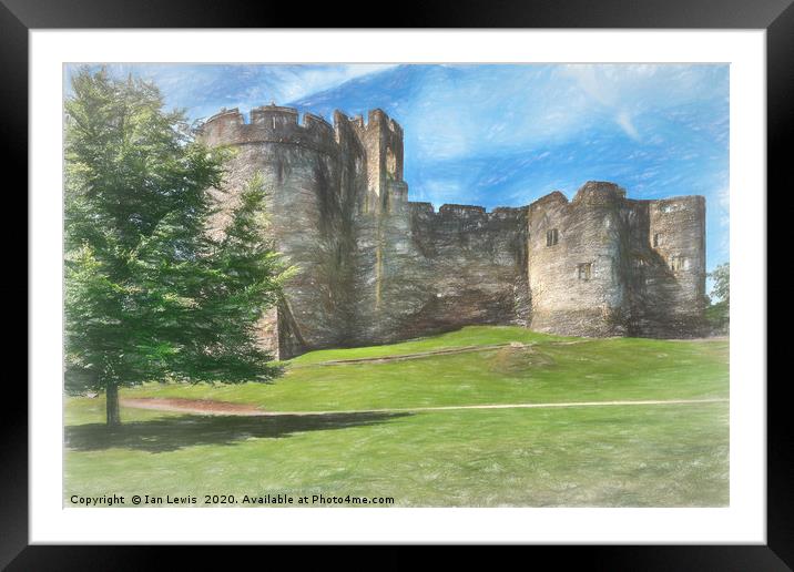 Chepstow Castle Towers Art Framed Mounted Print by Ian Lewis
