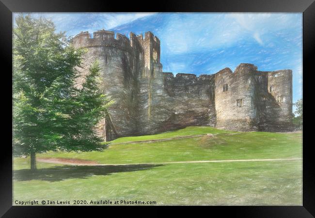 Chepstow Castle Towers Art Framed Print by Ian Lewis