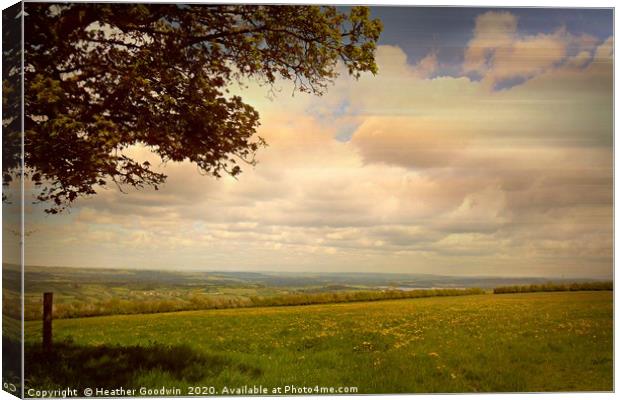 On Top of Blagdon Lakes Canvas Print by Heather Goodwin