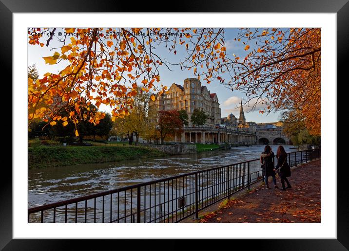 Pulteney Bridge Bath Autumn Framed Mounted Print by Duncan Savidge