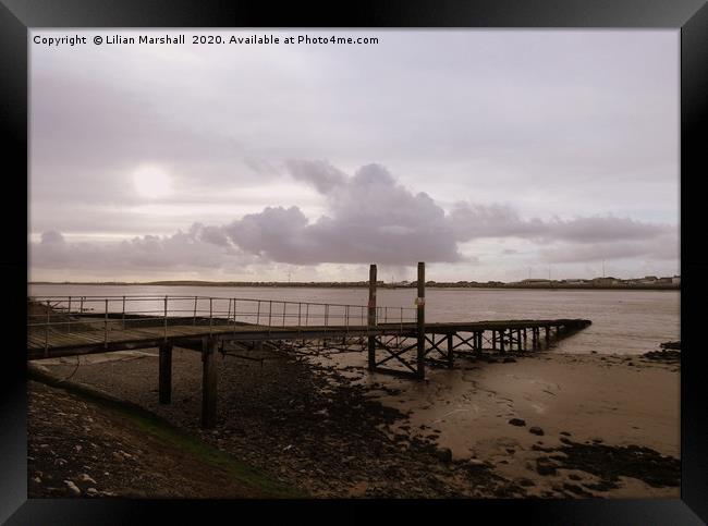 Pier at Knot End  Framed Print by Lilian Marshall