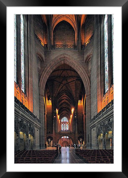 Liverpool Anglican Cathedral Uk Framed Mounted Print by Irene Burdell