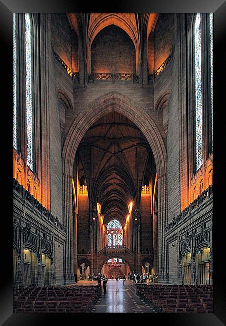 Liverpool Anglican Cathedral Uk Framed Print by Irene Burdell