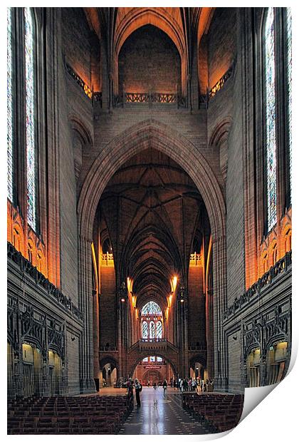 Liverpool Anglican Cathedral Uk Print by Irene Burdell